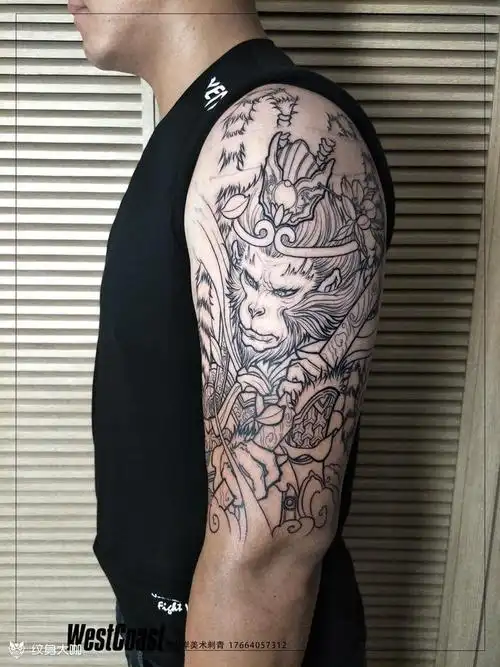 孙悟空_纹身图案手稿图片_琳妹的纹身作品集