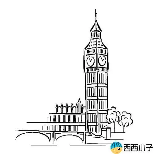 大本钟简笔画英国大本钟简笔画