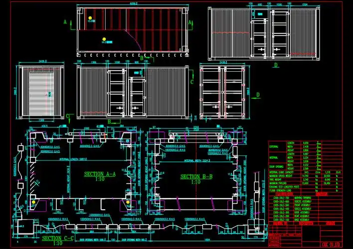 集装箱结构cad图纸pdf