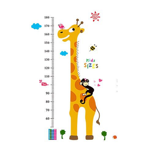 身高墙面卡通通宝宝量装饰贴画儿童动物贴纸墙贴