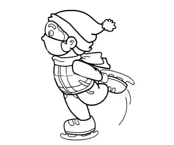 冬季滑冰简笔画