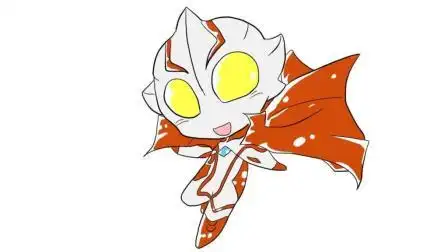 帅气可爱的q版梦比优斯奥特曼儿童卡通简笔画