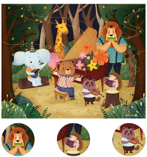 森林音乐会|插画|商业插画|星河里ll_原创作品-站酷zcool