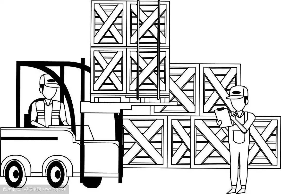 仓库工人用黑色和