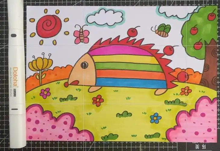 小刺猬儿童画
