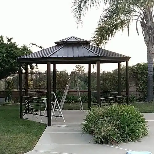 八角凉亭户外农村别墅双层庭院简易休闲现代天台铝合金欧式露台棚