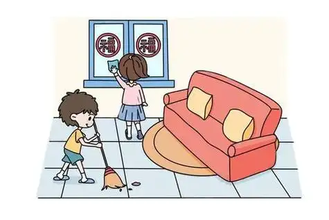 过年大扫除简笔画素材