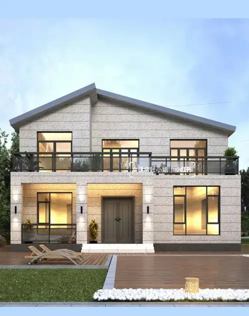 二层新中式住宅家里没矿也能建的起的别墅