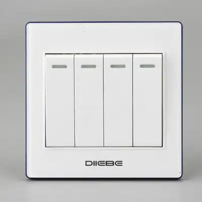 单相四联墙壁开关插座四开单控双控亚克力玻璃面板开关插座灯开关