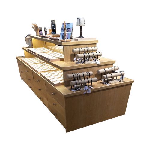 饰品双面中岛展示柜服装耳环项链面包店商场玉器陈列柜鞋店梯形台