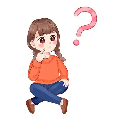 卡通呆萌问号女孩原创人物素材