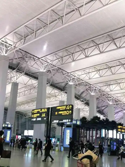 广州白云国际机场-t1航站楼-"广州白云机场t1航站楼, 值机岛双面灯.