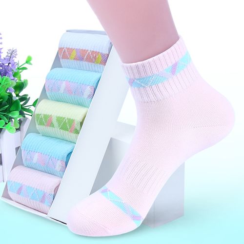 少女袜子女士中筒纯棉袜全棉潮女孩运动女童200减30不起球衤短袜