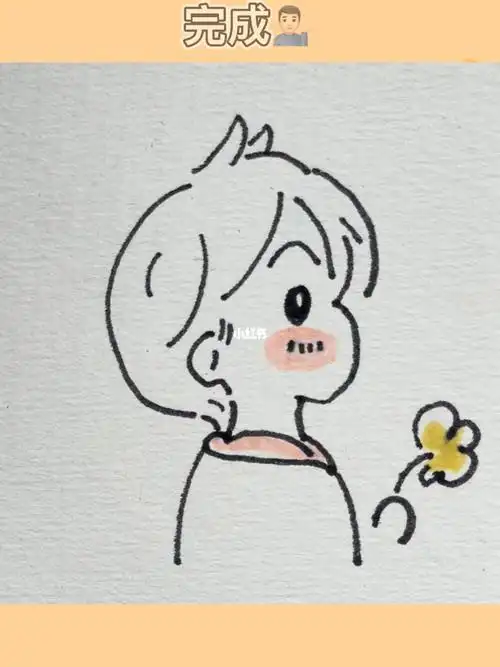 男神侧脸简笔画