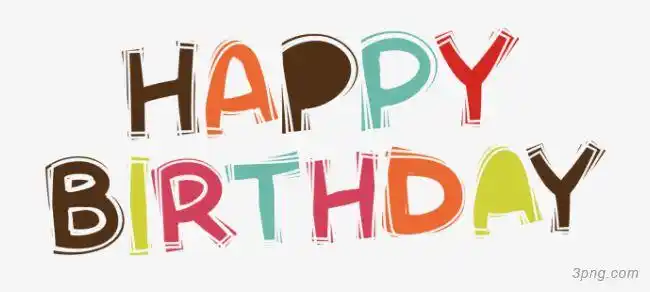 happy字体png素材透明免抠图片-卡通手绘