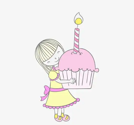 抱着蛋糕的女孩