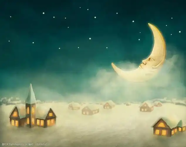 唯美 浪漫 童话 温馨 月亮 夜空 星星 小房子 设计 动漫动画 风景漫画