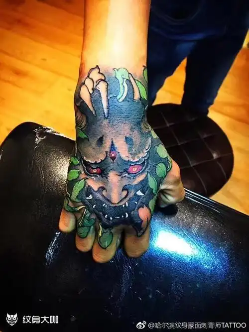 手背般若_纹身图案手稿图片_杰子的纹身作品集