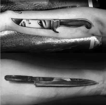 纹在手臂上的匕首刀具纹身图案(5/9)