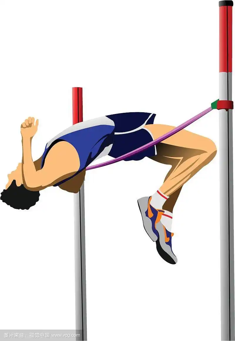 一个跳高者的矢量插图孤立在白色的背景