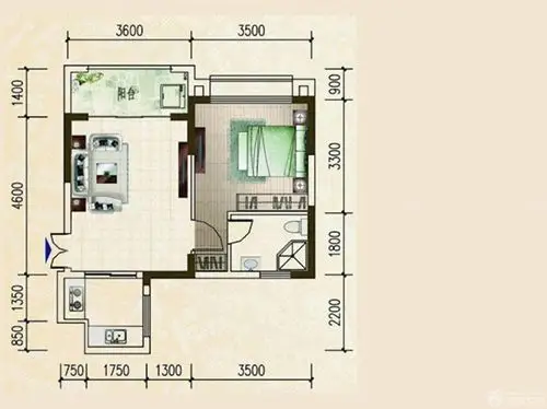 家装35平小户型平面图欣赏
