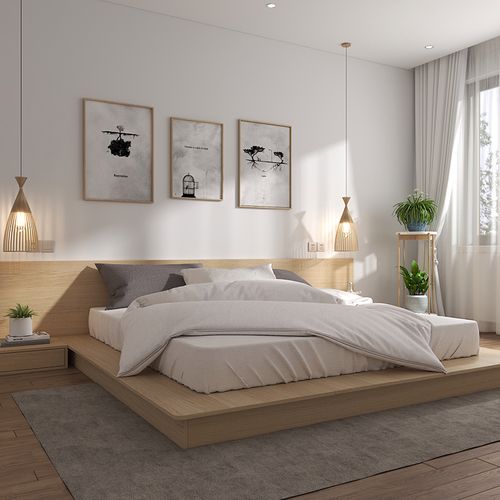 日式1.5米榻榻米落地低床北欧简约现代酒店床卧室双人地台床矮床