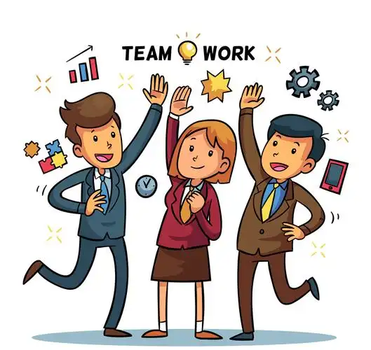 创意击掌的商务团队合作人物矢量图