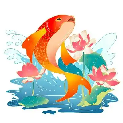 年年有余锦鲤新年卡通png元素年年有余元素