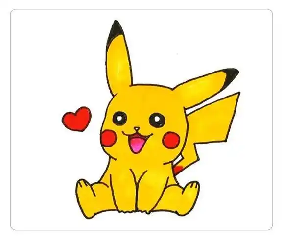 今天画一只萌萌的皮卡丘简笔画「图文 视频教程」