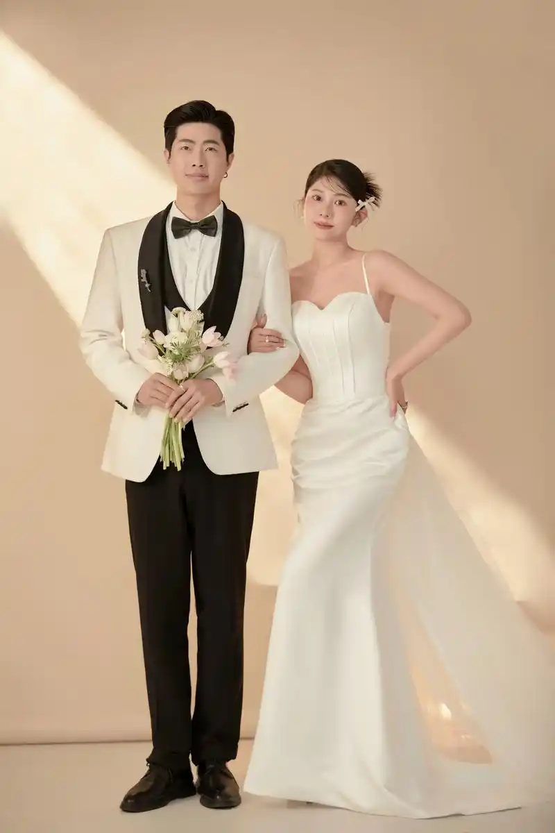 婚纱照一定要选套奶油色风格6015真的甜爆了.