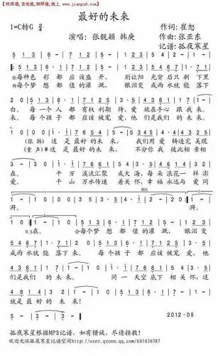 《最好的未来》简谱