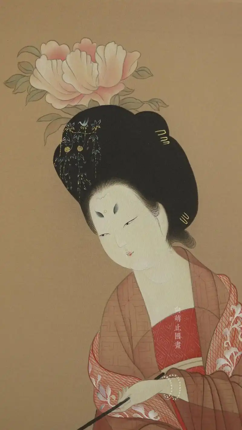 簪花仕女图课程示范细节图.簪花仕女图可以报名了!课稿分享给 - 抖音