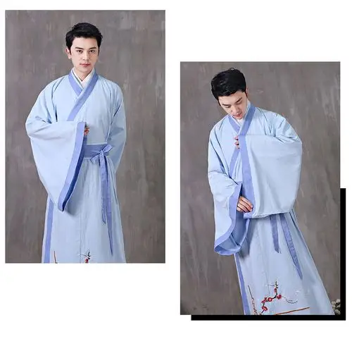 国风传统天丝棉直裰男士古装汉服秀才书生民族服饰