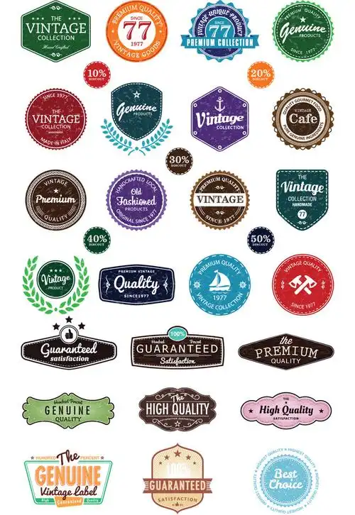 精美标签贴纸矢量素材