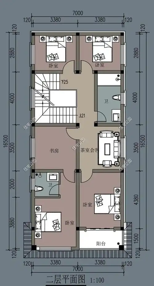 面宽7米自建房,这样设计怎么样?11室3厅适合农村家庭