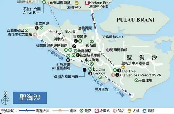 圣淘沙景点地图