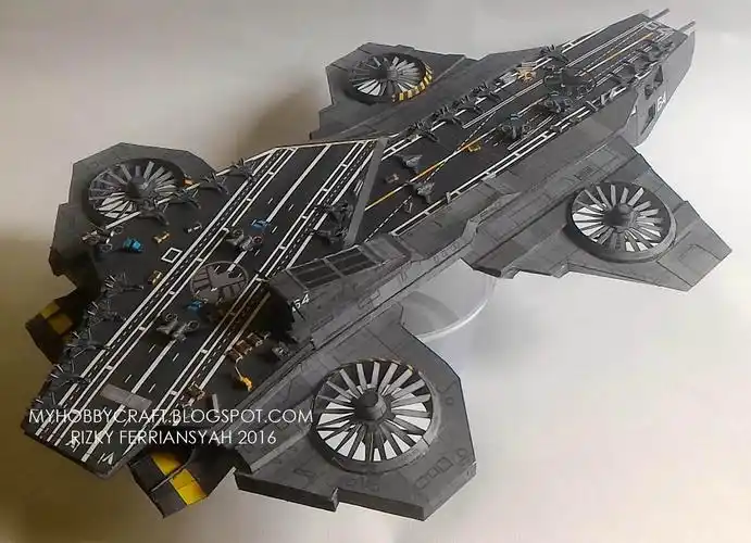 漫威复仇者联盟神盾局天空母舰helicarrier3d立体模型其他类型纸模
