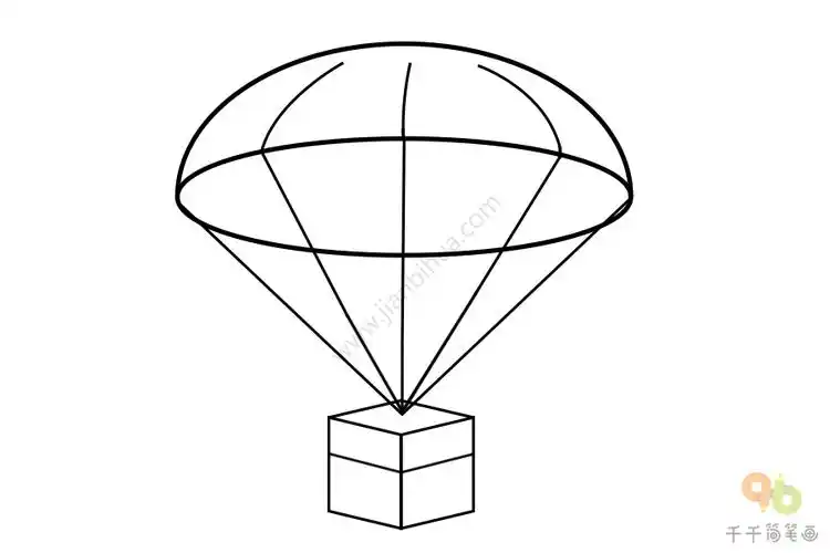 小小军事迷幼儿简笔画军用降落伞
