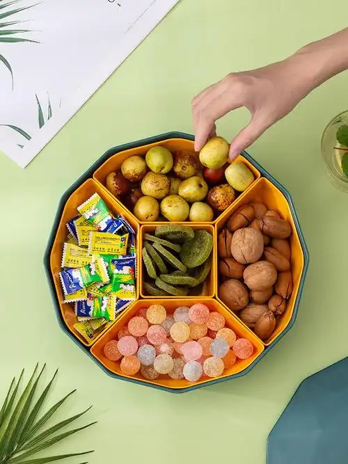 过年零食摆盘糖盒家用干果客厅果盘2020新款果盆