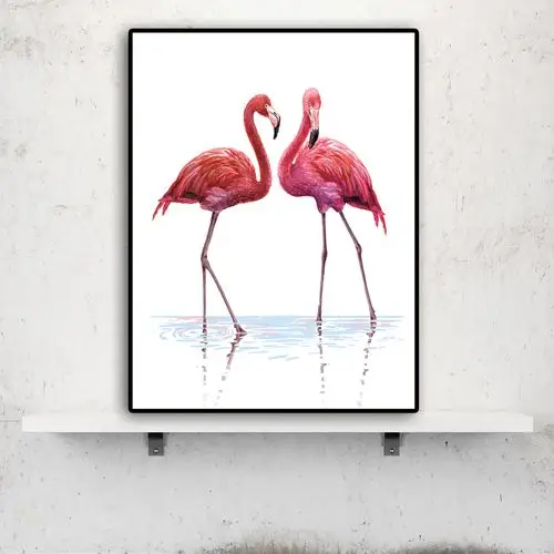 新品北欧占贝火烈鸟三联现代装饰画客厅沙发背景墙酒吧壁画挂画