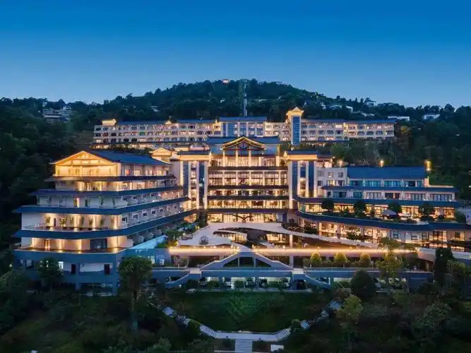 90我们的第一站,是桃花源温德姆至尊豪庭酒店,被称为现代版的世外