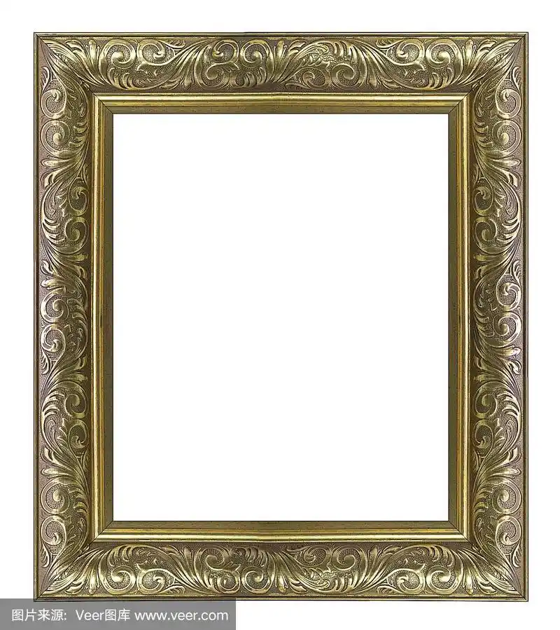 木质复古照片与相框隔离