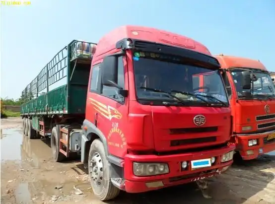 出售解放牌1脱3高栏挂车,13米