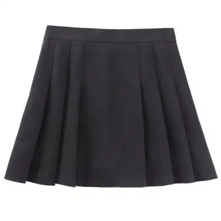 毛呢口袋款式百褶裙卡其色裙子女半身裙短裙秋冬高腰学生a字裙 - 17网