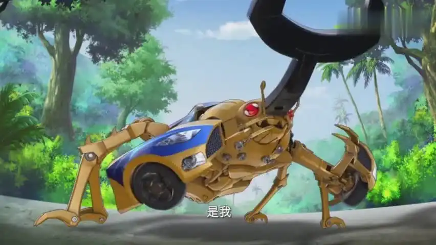 机甲兽神爆裂飞车:风暴猎鹰pk爆雷钢甲,没想到都被藤蔓缠住了-动漫