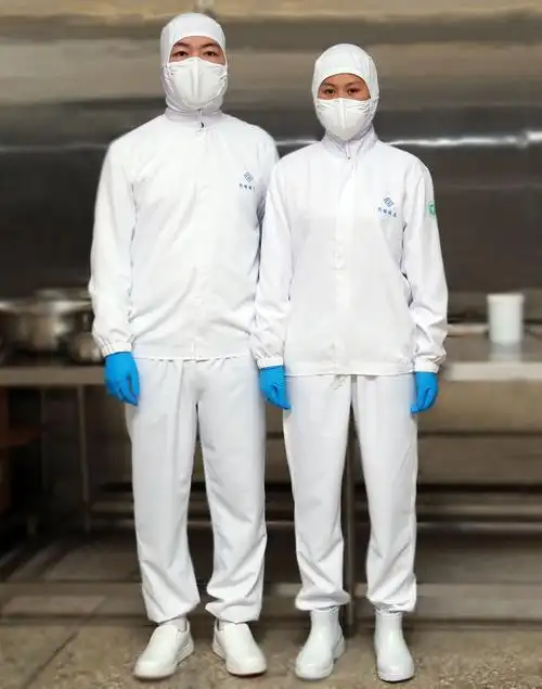 成都创世实业crnono上二连体食品车间工作服 yl-013