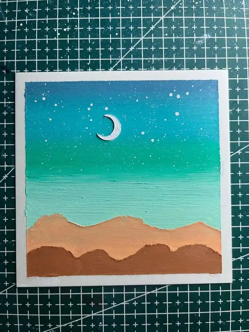 第55集 零基础油画棒风景画.只用马卡龙色系画一幅风景画!17 - 抖音