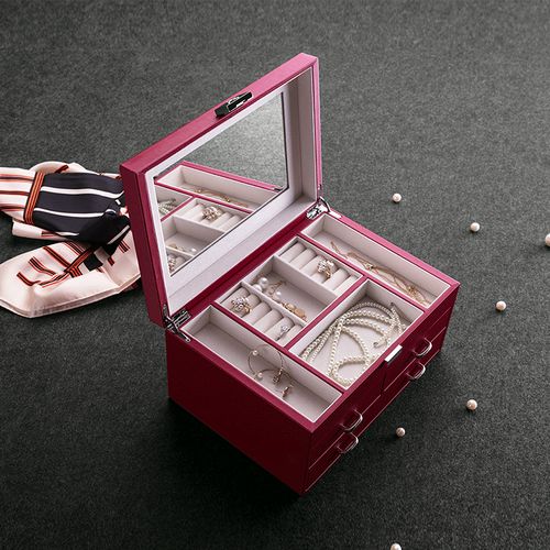 首饰盒木质礼盒礼物结婚礼结婚宝盒珠宝带锁韩国首饰盒