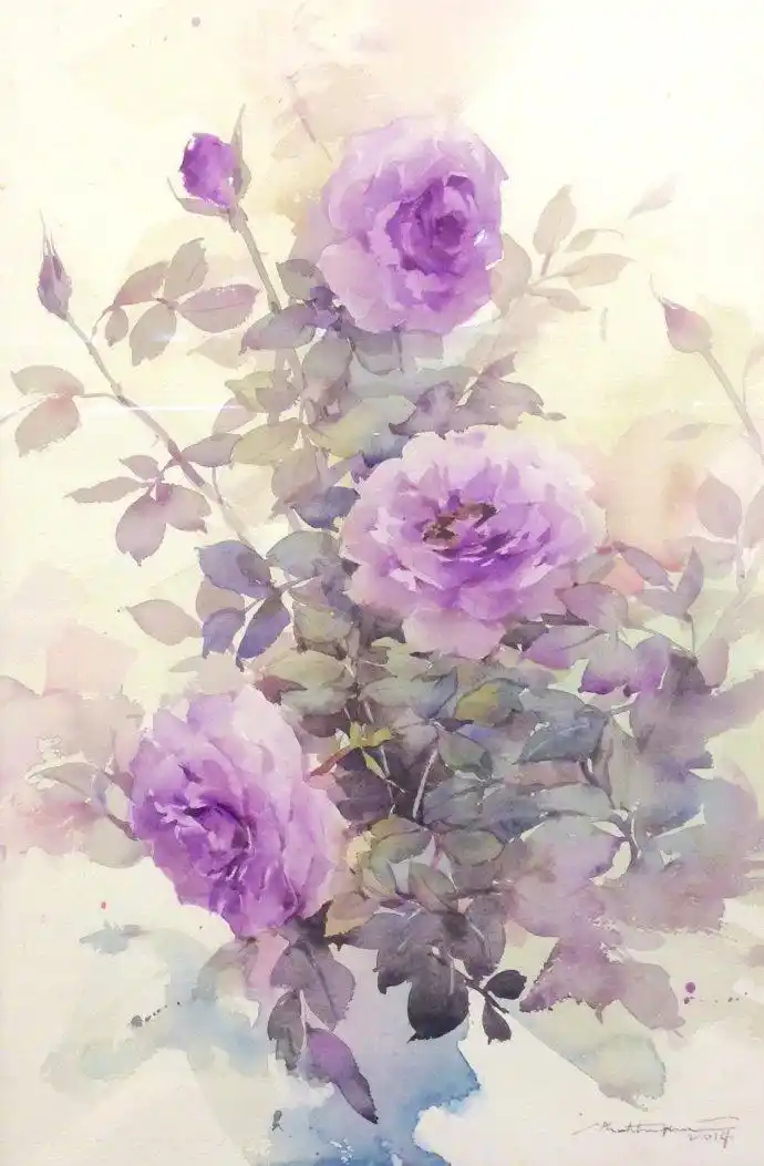 水彩 花