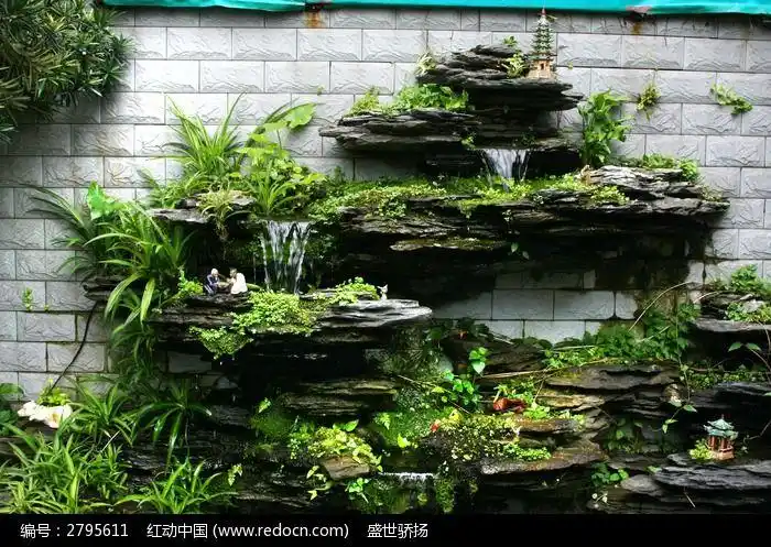 3d立体壁画,背景墙装饰,室内背景墙等主题图片使用,假山装饰墙编号